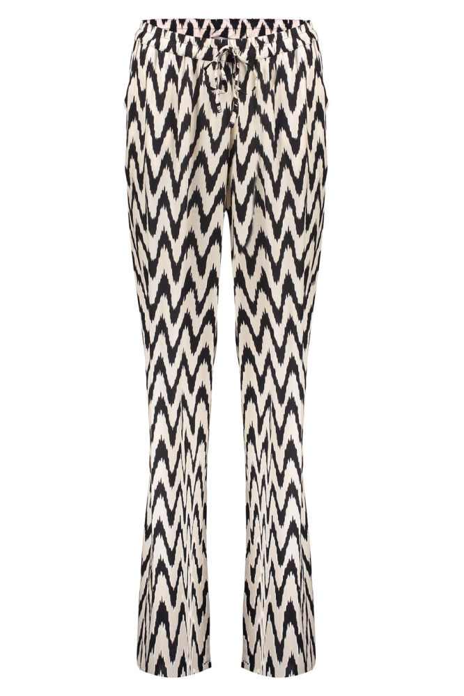 BROEK MET ZIGZAGPRINT 51173 70 Black/Off-white